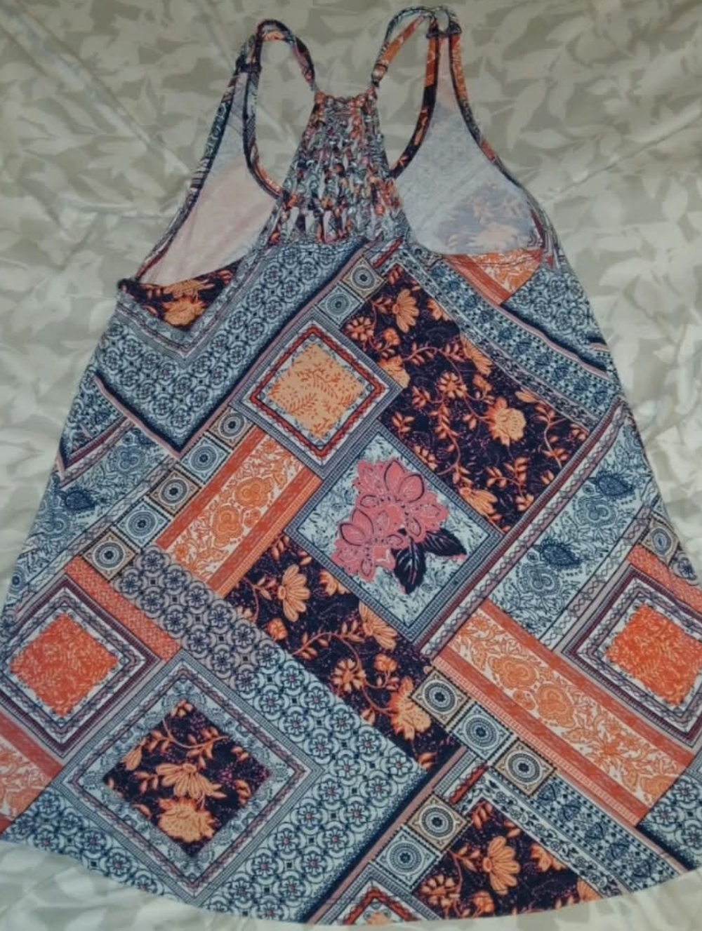 Maurices Orange & Navy Patchwork Racerback Tank - Picture 4 of 4